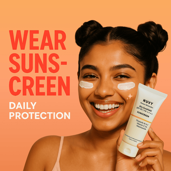 Airy Sunshield SPF 50+ | Vitamin C + Tinosorb M & S For All Skin Type - Nuvy