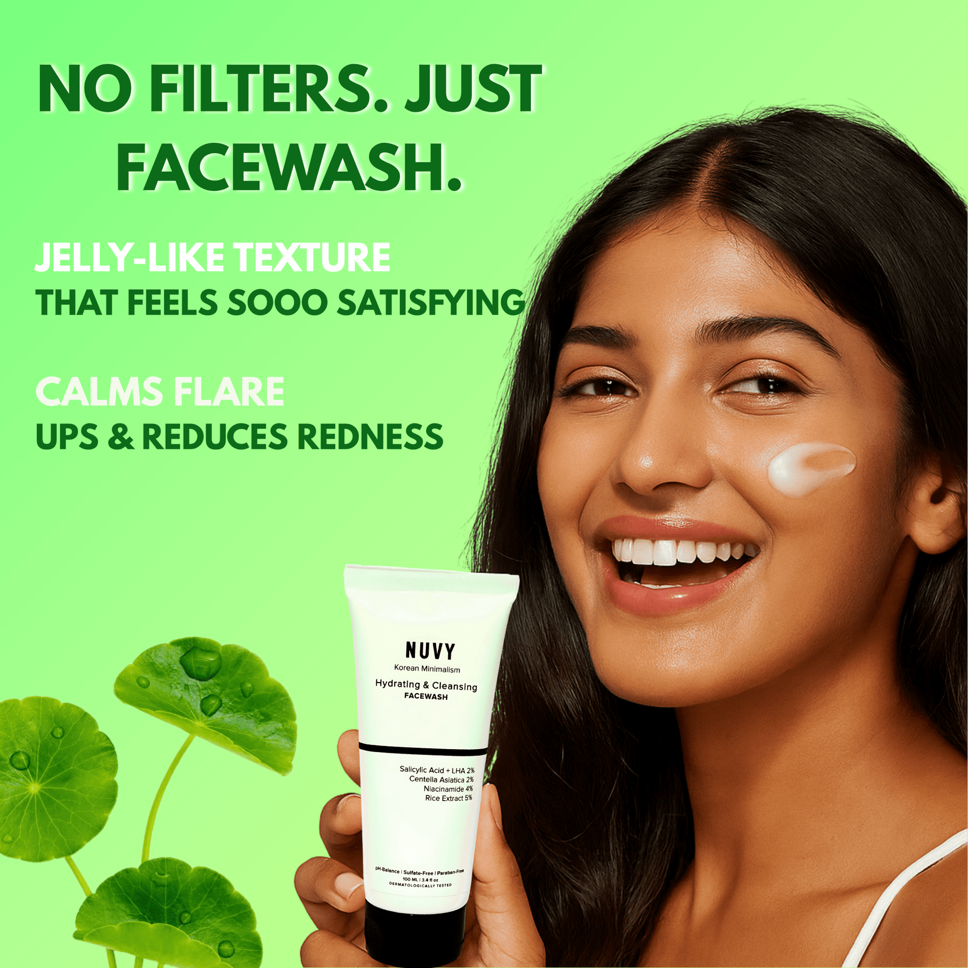 Salicylic Acid Facewash | Niacinamide + Centella For Acne - Prone Skin - Nuvy